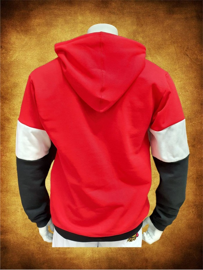 SUDADERA CAPUCHA ROJA FRANJA Ropa Inicio SUDADERA CONFECCIONADA