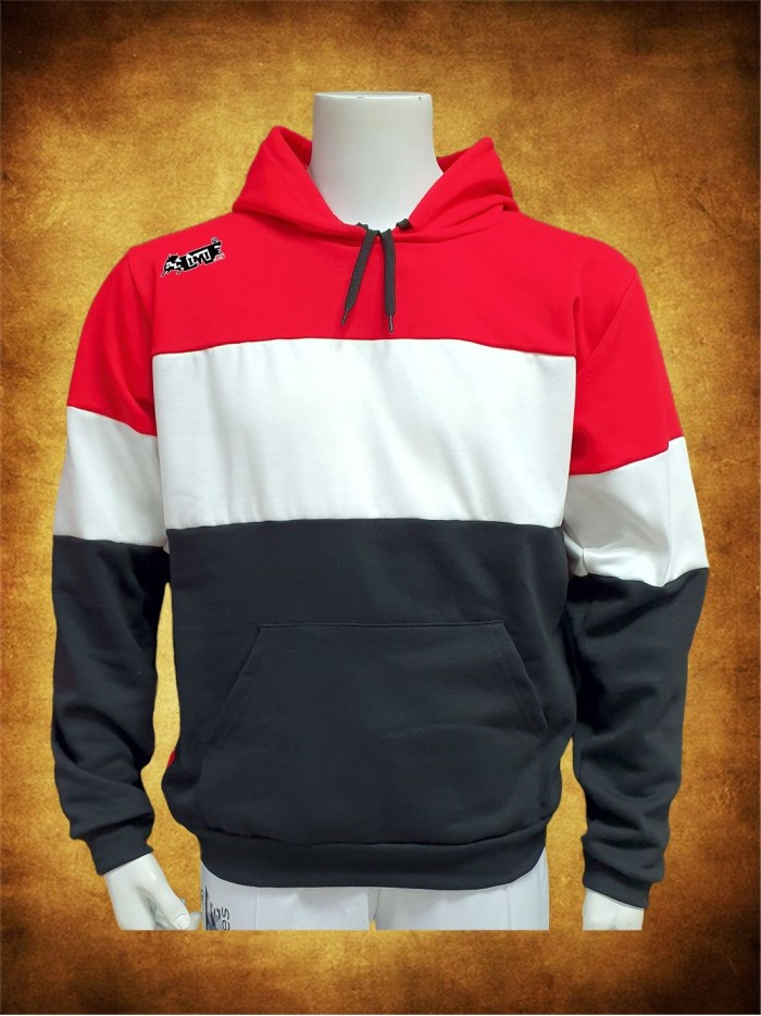 SUDADERA CAPUCHA ROJA FRANJA Ropa Inicio SUDADERA CONFECCIONADA