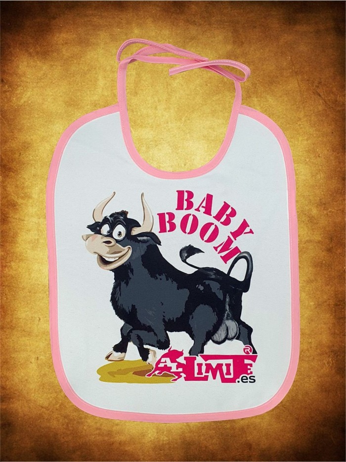 Babero baby boom toro rosa Baberos Regalos y complementos