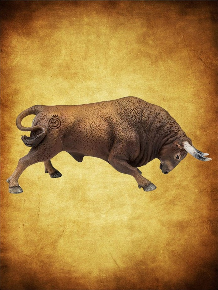 Toro bravo rematando colorado Figuras de resina Especial niños