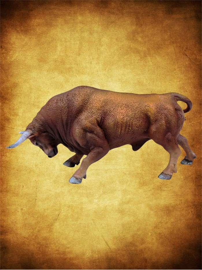 Toro bravo rematando colorado Figuras de resina Especial niños