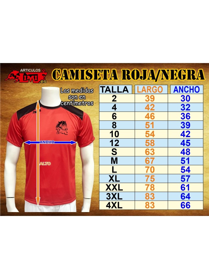 Camiseta deportiva roja unisex estampacion blanco y negro