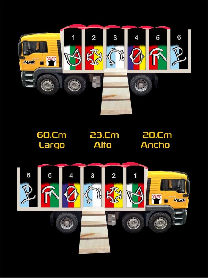 CAMION AMARILLO 6 CAJONES PARA TORO Camiones Especial niños y