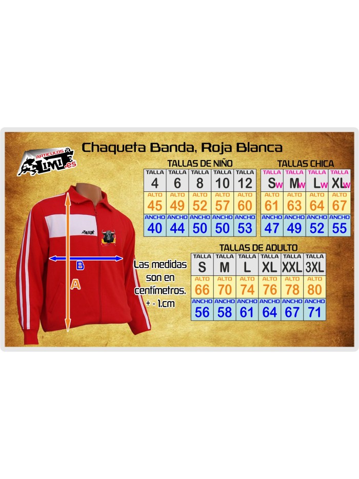 CHAQUETA ROJA BANDA BLANCA OUTLET Inicio LIQUIDACION! TALLAS