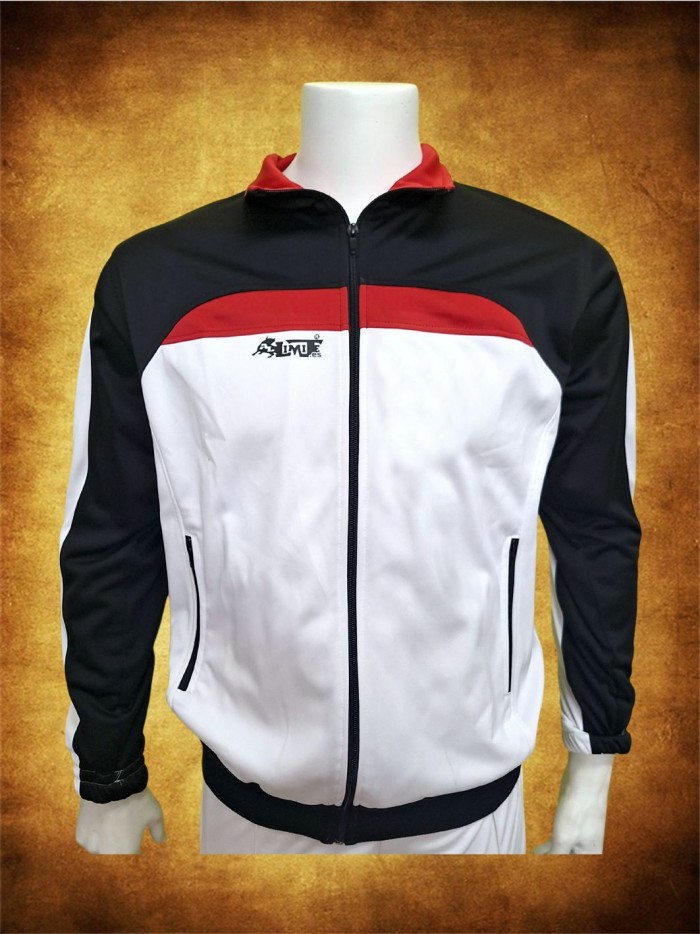 CHAQUETA DEPORTIVA TRICOLOR BLANCA NEGRA ROJA OUTLET Inicio