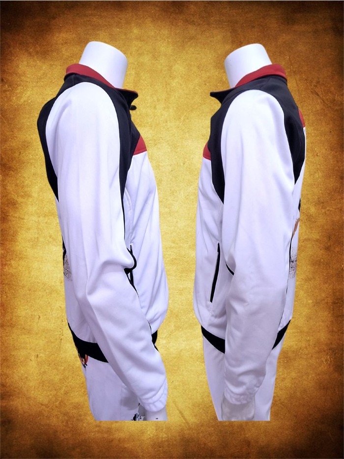 CHAQUETA DEPORTIVA TRICOLOR BLANCA NEGRA ROJA OUTLET Inicio