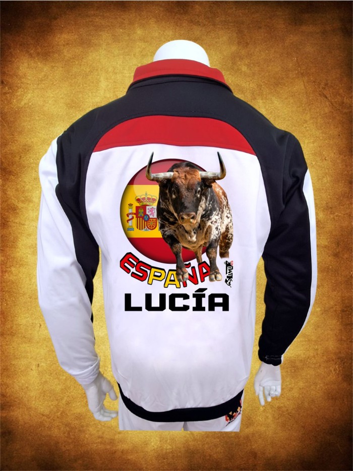 CHAQUETA DEPORTIVA TRICOLOR BLANCA NEGRA ROJA OUTLET Inicio