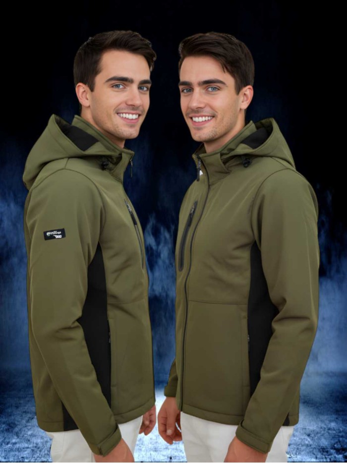 SOFT SHELL VERDE NEGRO chaquetas y chalecos Ropa La chaqueta