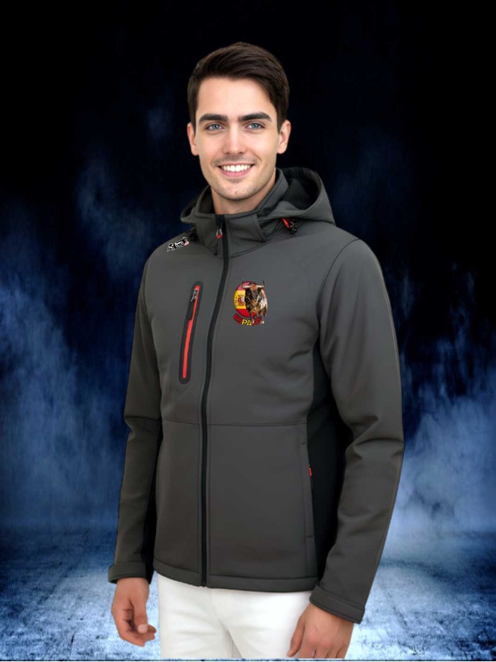 SOFT SHELL CAPUCHA GRIS chaquetas y chalecos Ropa La chaqueta