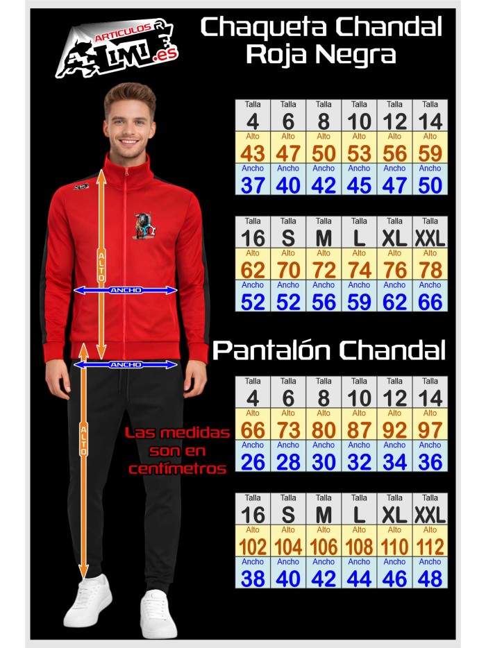 Chandal Rojo Negro unisex 26 Chandals Ropa Chándal unisex de