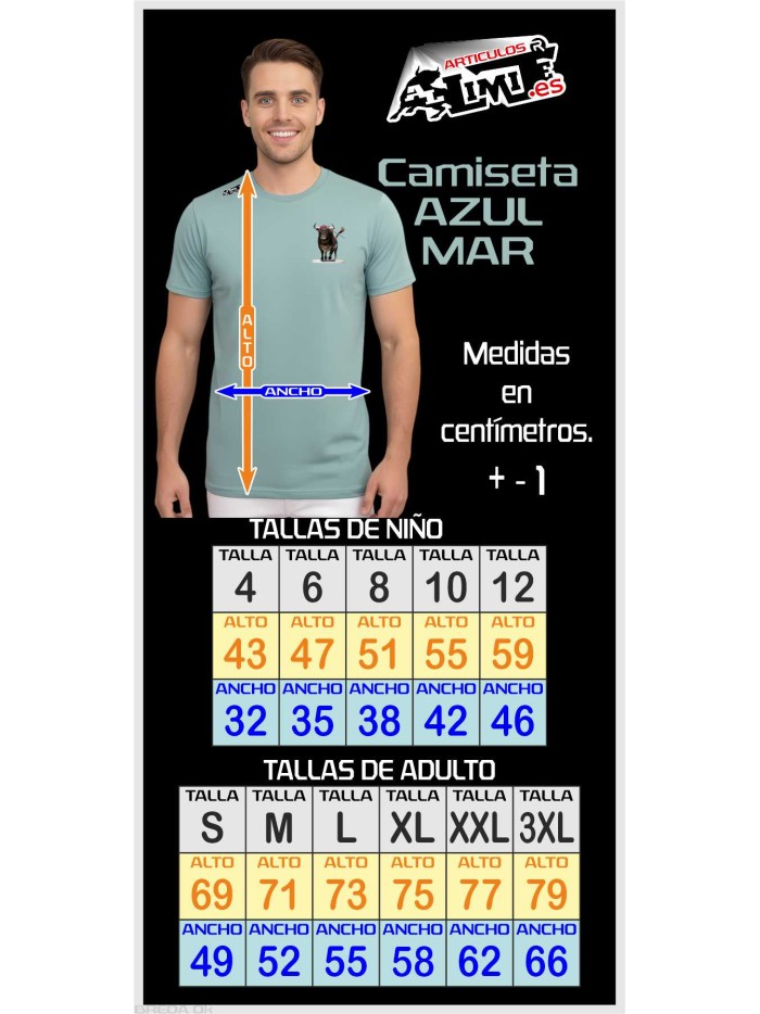 CAMISETA ALGODON AZUL MAR Camisetas unisex Ropa Camiseta
