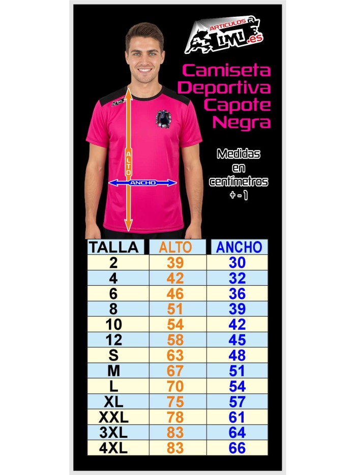 Camiseta deportiva capote negro Camisetas unisex Ropa La