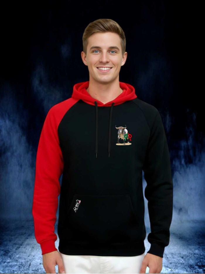 SUDADERA NEGRA/ROJA CAPUCHA Sudaderas Ropa Sudadera capucha