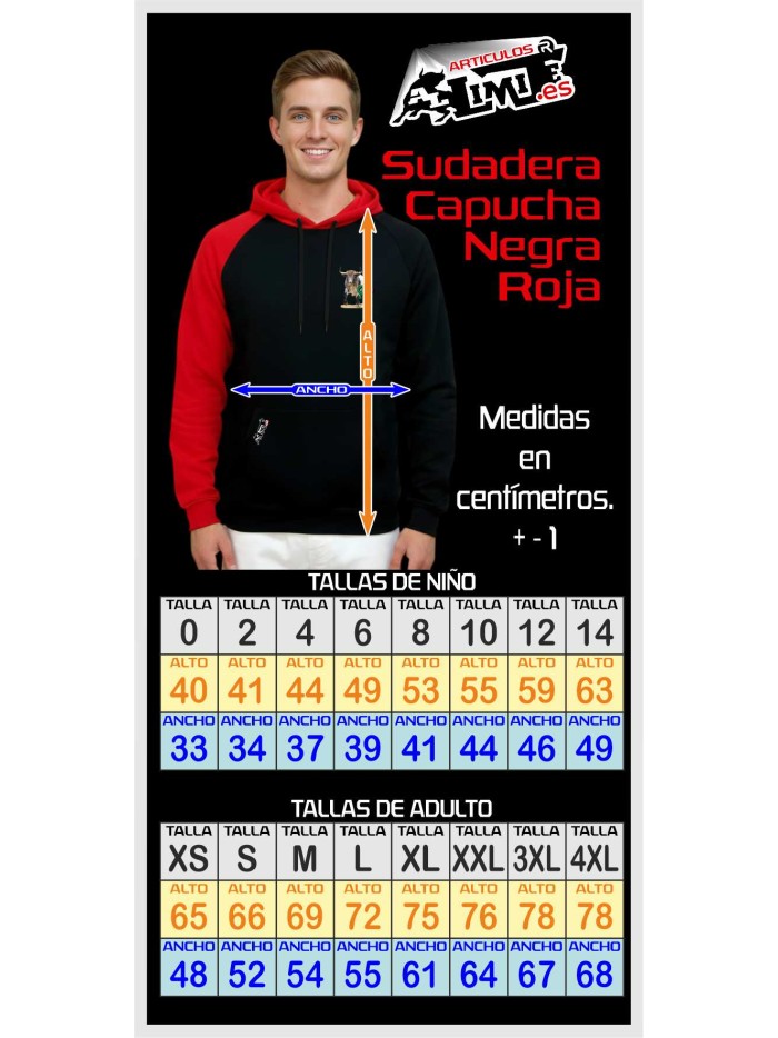 SUDADERA NEGRA/ROJA CAPUCHA Sudaderas Ropa Sudadera capucha