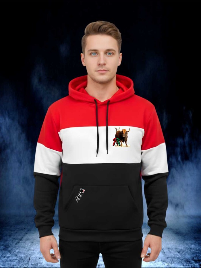 SUDADERA CAPUCHA ROJA FRANJA Sudaderas Ropa Sudadera capucha