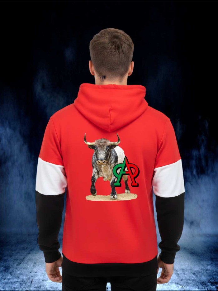SUDADERA CAPUCHA ROJA FRANJA Sudaderas Ropa Sudadera capucha