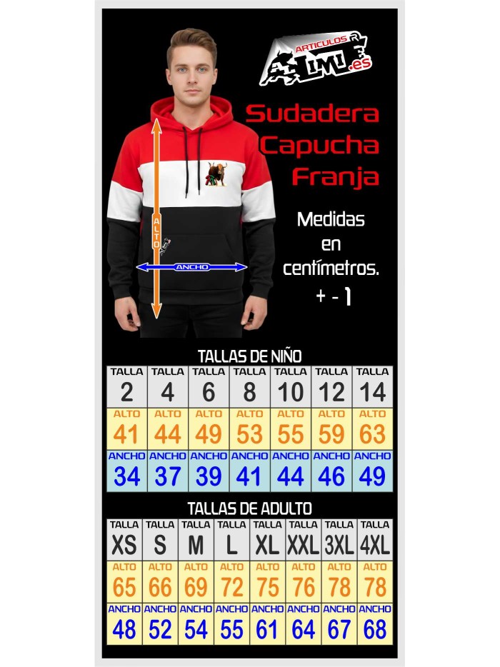 SUDADERA CAPUCHA ROJA FRANJA Sudaderas Ropa Sudadera capucha