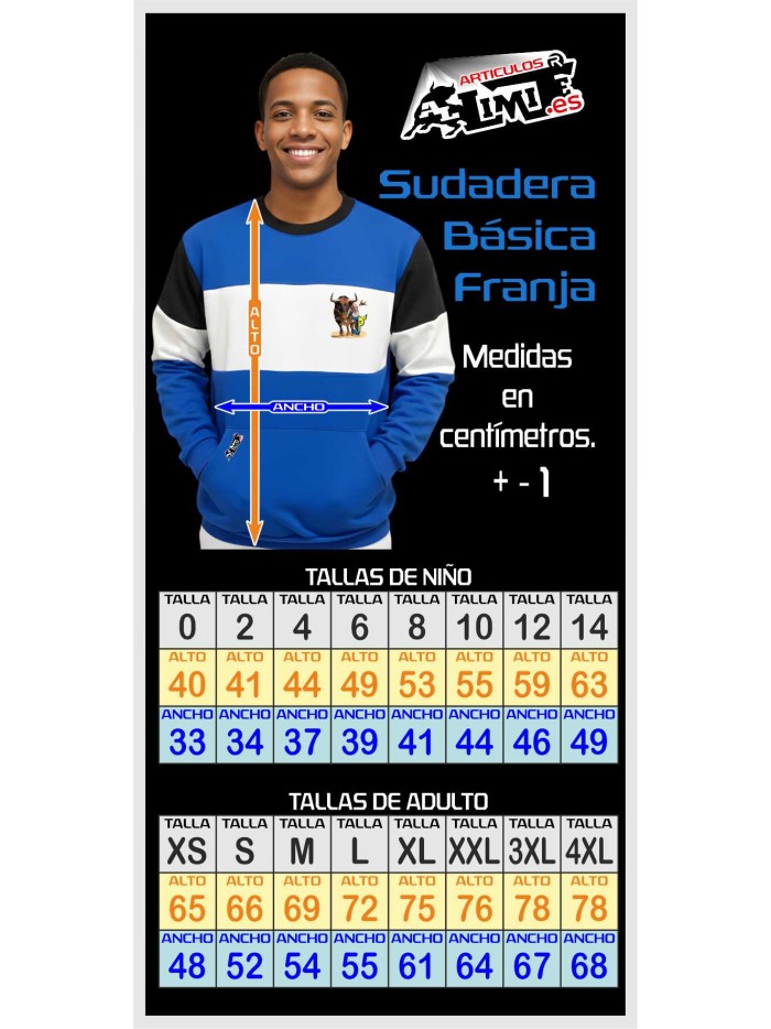 SUDADERA BASICA AZUL FRANJA BLANCA Sudaderas Ropa Sudadera con