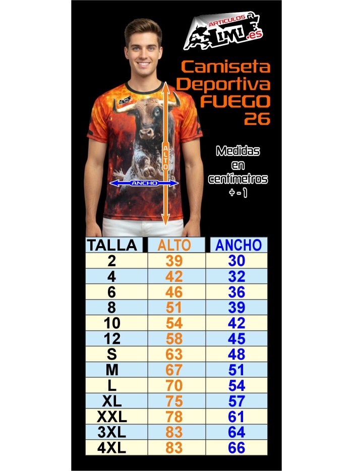 CAMISETA DEPORTIVA FUEGO 26 Inicio  
